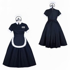 Maid Girl Sissy Lockable Black satin Dress cosplay Unisex costumes Tailor-made