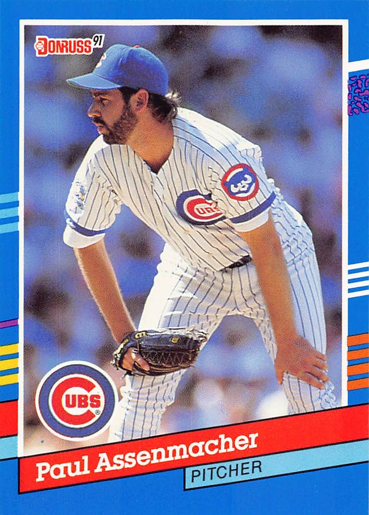 Paul Assenmacher 1991 Donruss 144a Chicago Cubs BASEBALL Card