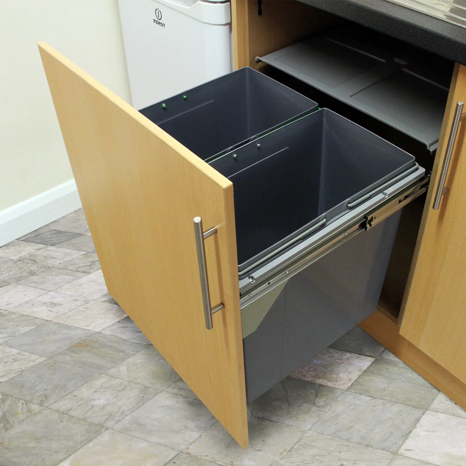 KuKoo Pullout Dust Bin Soft Close Sliding Recycling Double
