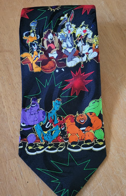 Warner Bros Space Jam Tune Squad Bugs Bunny Daffy Duck Monstars 1996 Necktie
