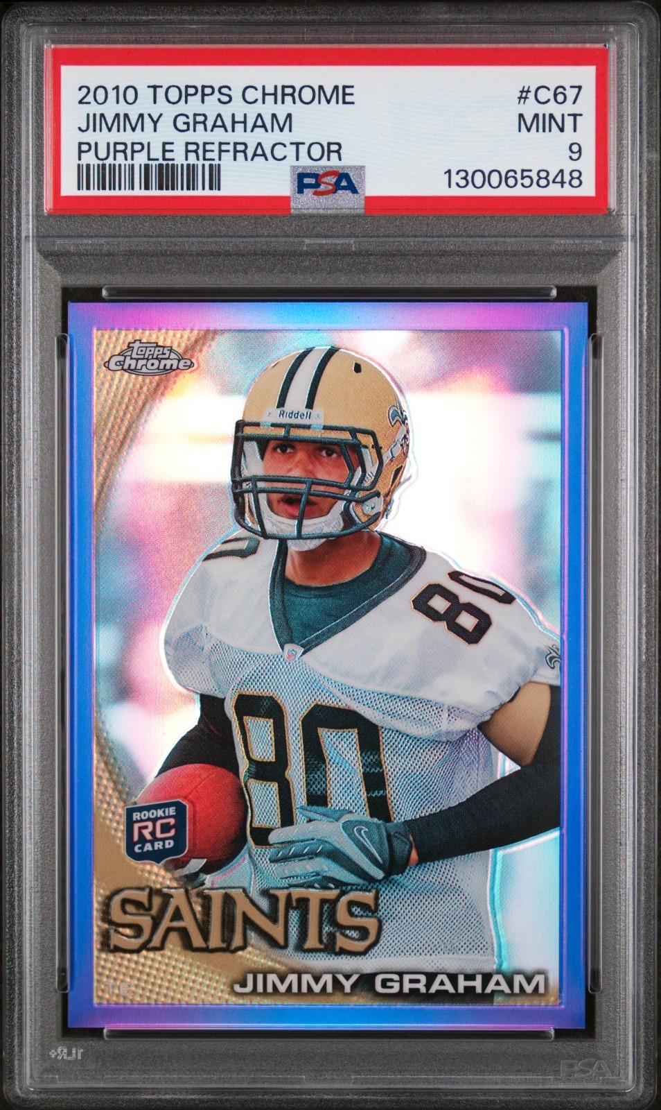 Jimmy Graham 2010 Topps Chrome Purple Refractor 252/555 Rookie PSA 9 #67 RC