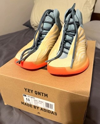 Men's 11 adidas Yeezy QNTM Hi-Res Coral HP6595 Mid Top Primeknit Sneakers