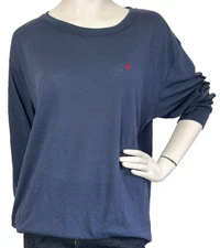 Sub_Urban Riot Tee Size X-Large Embroidered Heart Long Sleeve Crewneck Blue NWT