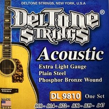 Deltone DL9810 Extra Light Phosphor Bronze Acoustic Guitar Strings 10-47
