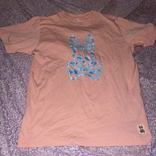 Psycho Bunny Boys XL 18/20 Bunny Skull Graphic Logo Pima Cotton Tee T Shirt Pink