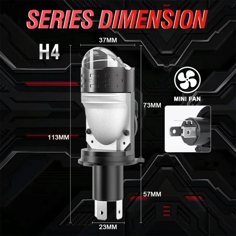 Proyector bombilla blanca brillante faro LED haz alto/bajo para motocicleta H4 9003 Foto 2 de 4