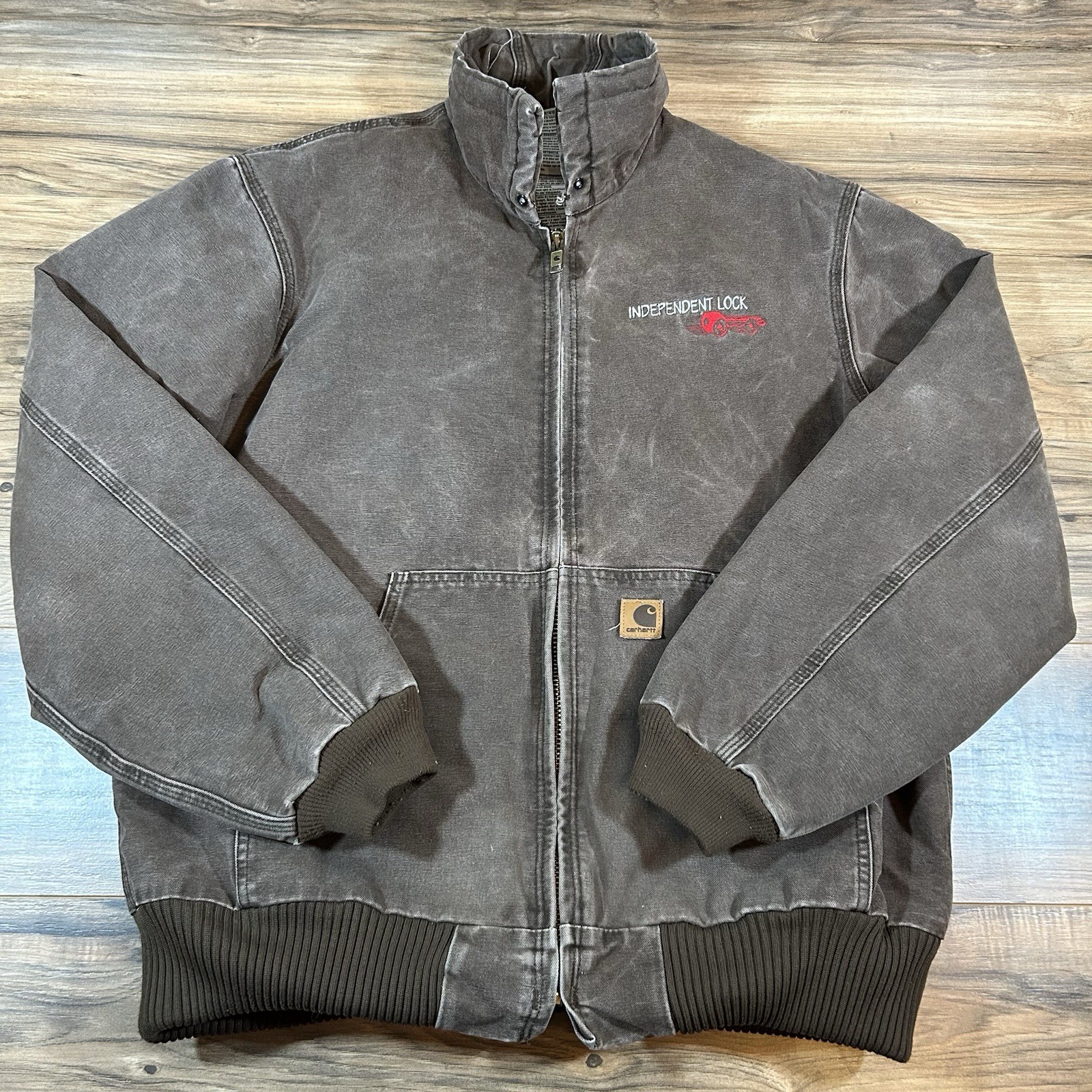 VTG Carhartt J130 Mens LG Tall |Chesnut Brown| Custom Cut Faded Jacket READ DSCR