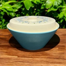 Vintage Marcrest Swiss Alpine Chalet Large Bowl With Lid Serving Bowl CRAZING