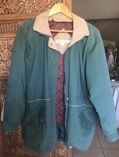 Vintage Men s London Fog Jacket Medium Regular Green/Beige Zip Lining