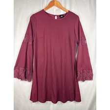 Mossimo wine red dress lace bell sleeves Women’s sz Small Wimsygoth