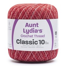 Aunt Lydia's Classic Crochet Thread Size 10-Super Glow Bowl Of Cherries