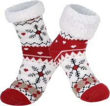 Women s Fuzzy Sherpa Lined Slipper Socks Non Slip Warm Cozy Winter Socks Gift