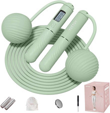 Smart Jump Rope With Counter LED Display Cordless Corded Weighted Fitness Gear