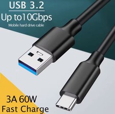 USB A to USB C Cable 3.2 Gen 2 10Gbps 60W Fast Charging 3A Data Transfer SSD