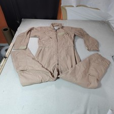 US Military Flyers Coveralls Mens 44 R Tan CWU 27 P 380 Nomex Flight Suit Pilot