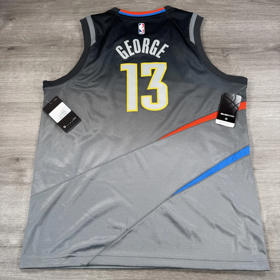 Футболка молодежная Oklahoma City Thunder размер XL серая NBA Nike Swingman Paul George 13 - Изображение 2 из 4