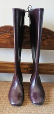 Women's Time and Tru Women's Faux Leather Knee High Boots Burgundy Size 8 New