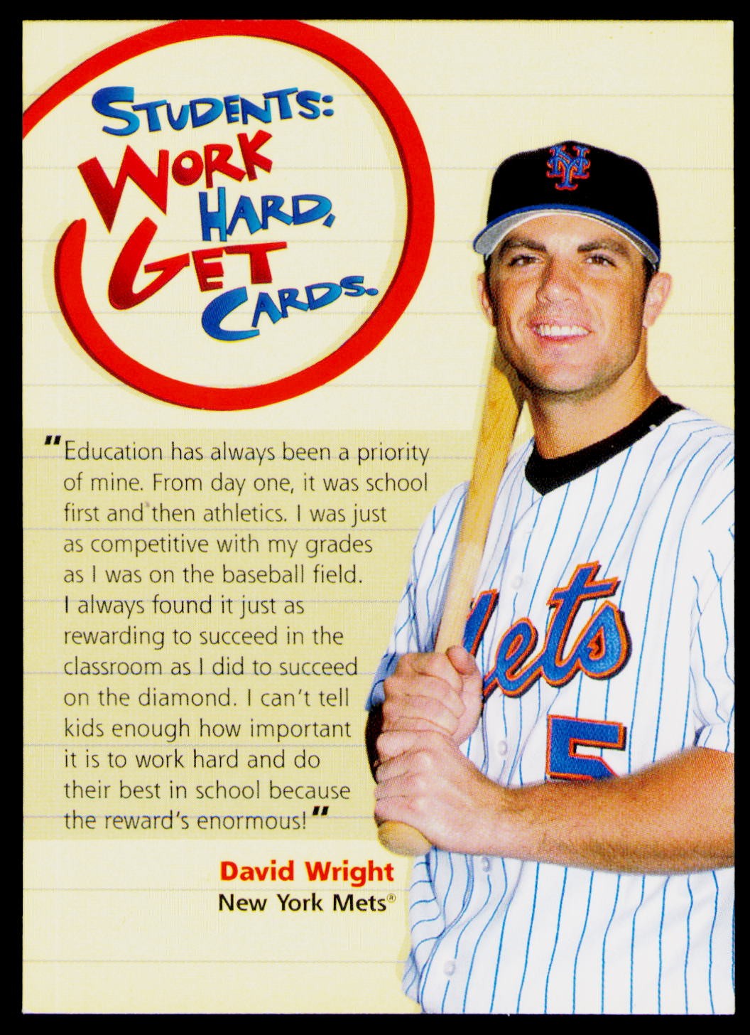 2008 Topps #NNO David Wright Topps of the Class
