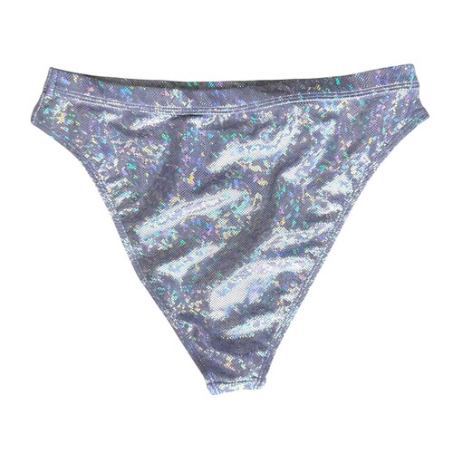 New HeartRaves Lavender Silver Holographic Booty Shorts Large High Cut Festival - Picture 5 of 12