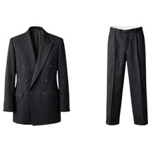 VINTAGE YSL YVES SAINT LAURENT POUR HOMME WOOL DOUBLE-BREASTED 2PIESE SUIT SZ 52