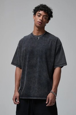 Artie Master Unisex S-2XL Black 275GSM Double Stitch Sleeve Hem Washed T-Shirt