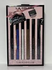 L.A. Colors EYELINER ACCENTNATE Eyeliner Kit-6 Eyeliners Sharpener-NIB