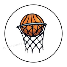 BASKETBALL ENVELOPE SEALS LABELS STICKERS PARTY FAVORS