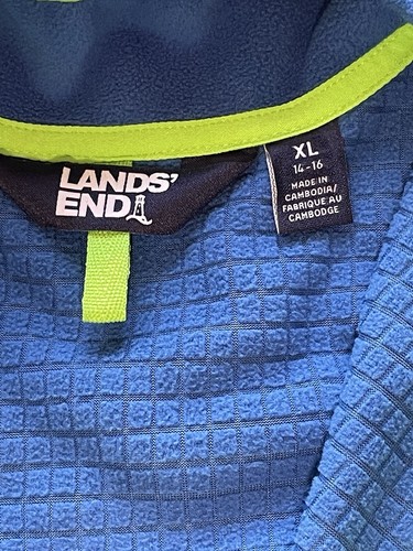 Lands' End Kid's Long Sleeve Full Zip Side Pockets Blue Jacket Size: XL (14-16) - Picture 5 of 11