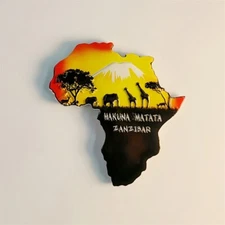 Tanzania Zanzibar Equatorial Snow Mountain Tourist Souvenir Resin Fridge Magnet