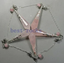 5pcs Wholesale Natural Rose Quartz Crystal Pendulum Dowsing Point Divination