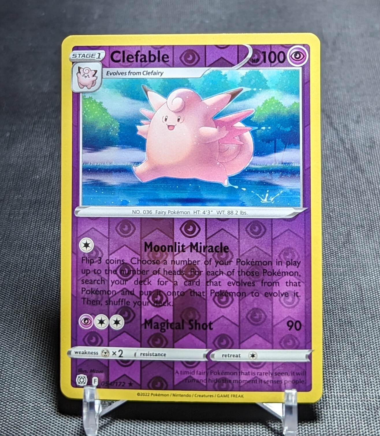 Clefable Rare Reverse Holo 2022 Brilliant Stars Pokemon TCG Card 054/172