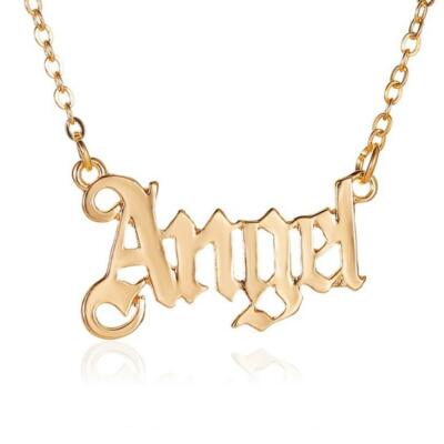 Font Necklace Letter Pendant Women 