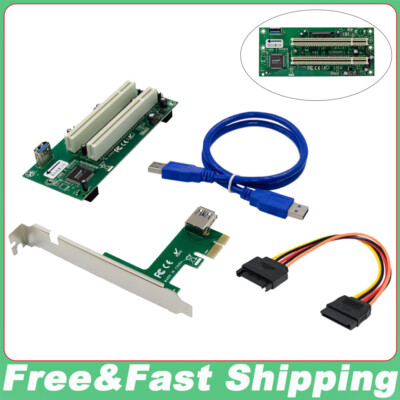 PCI Express PCI-e to Dual PCI Adapter Card PCIE PCI Slot Expansion Riser Card