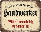 Metal sign 17 x 22 cm, craftsmen, advertising sign frameless ® art. 3054