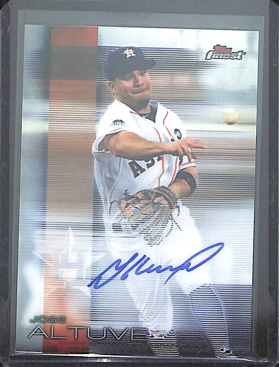 Jose Altuve #FA-JAL Baseball Cards 2016 Topps Finest Autographs trading card — raw and PSA graded price guide