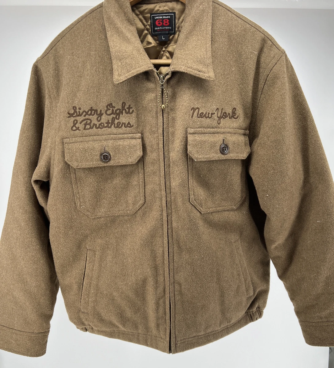 VTG Union Made 68 & Brothers New York Jacket Coat Quilted Liner 