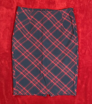 Old Navy Women's Regular Side Zipper Blue Red Pencil Skirt Size: