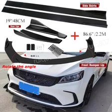 Front Bumper Lip Splitter Spoiler Body Kit +Side Skirt For Kia K5 Forte