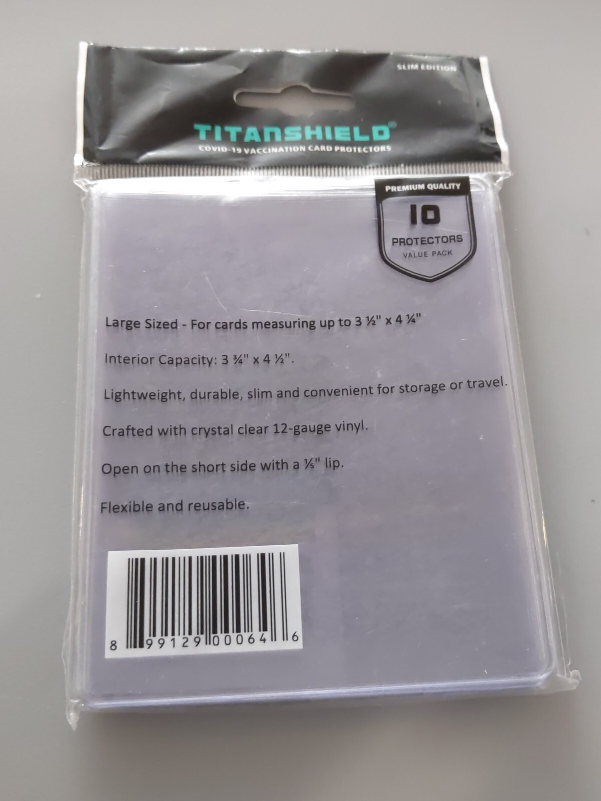 New Vaccination Card Protector, Vaccine Card Holder, 4 1/2 X 3 3/4 - 10 Pack