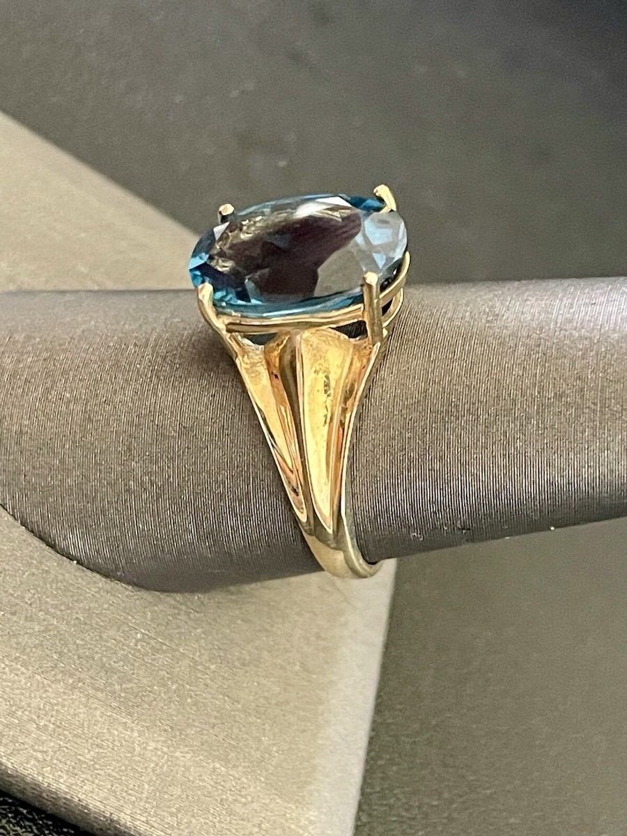 10K Yellow Gold 4.00ct Blue Topaz Ring (N25) | eBay 10K Yellow Gold 4.00ct Blue Topaz Ring (N25) | eBay