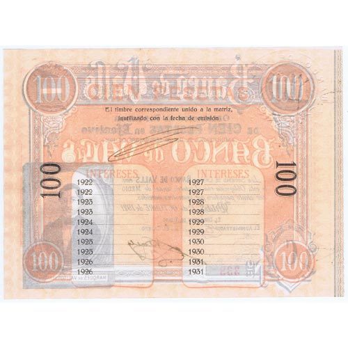 ESPAÑA BANCO DE VALLS 100 PESETAS OCTUBRE 1921 CON FIRMAS  SERIE C 333 EBC - XF - Picture 2 of 2