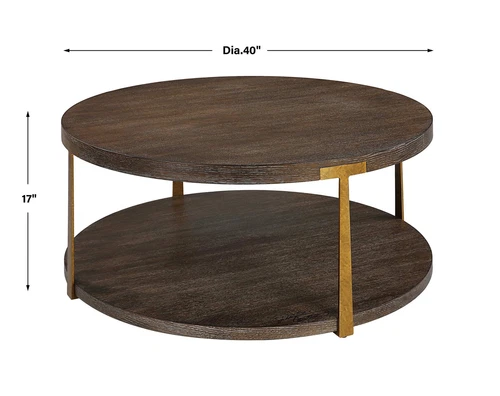 Palisade Round Wood Coffee Table - Picture 4 of 4