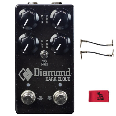Diamond Dark Cloud dBBD Digital Bucket Brigade Delay Pedal, Patch Cables, Cloth