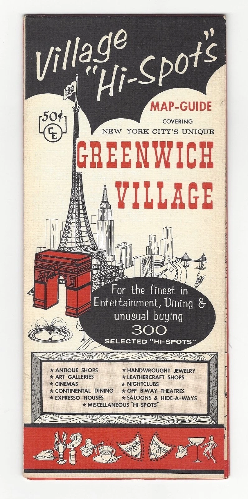 Vintage Street Map Guide GREENWICH VILLAGE, NEW YORK CITY, 1960's Very Rare!! - product detail image 1