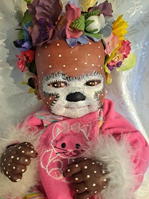 Ella an OOAK hybrid deer baby Alternative doll reborn La Newborn15 in repainted