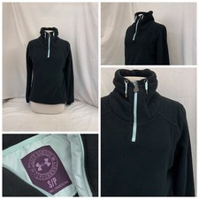 Under Armour Fleece Jacket Sz S Black 1/4 Zip 100 Polyester YGI N2-886