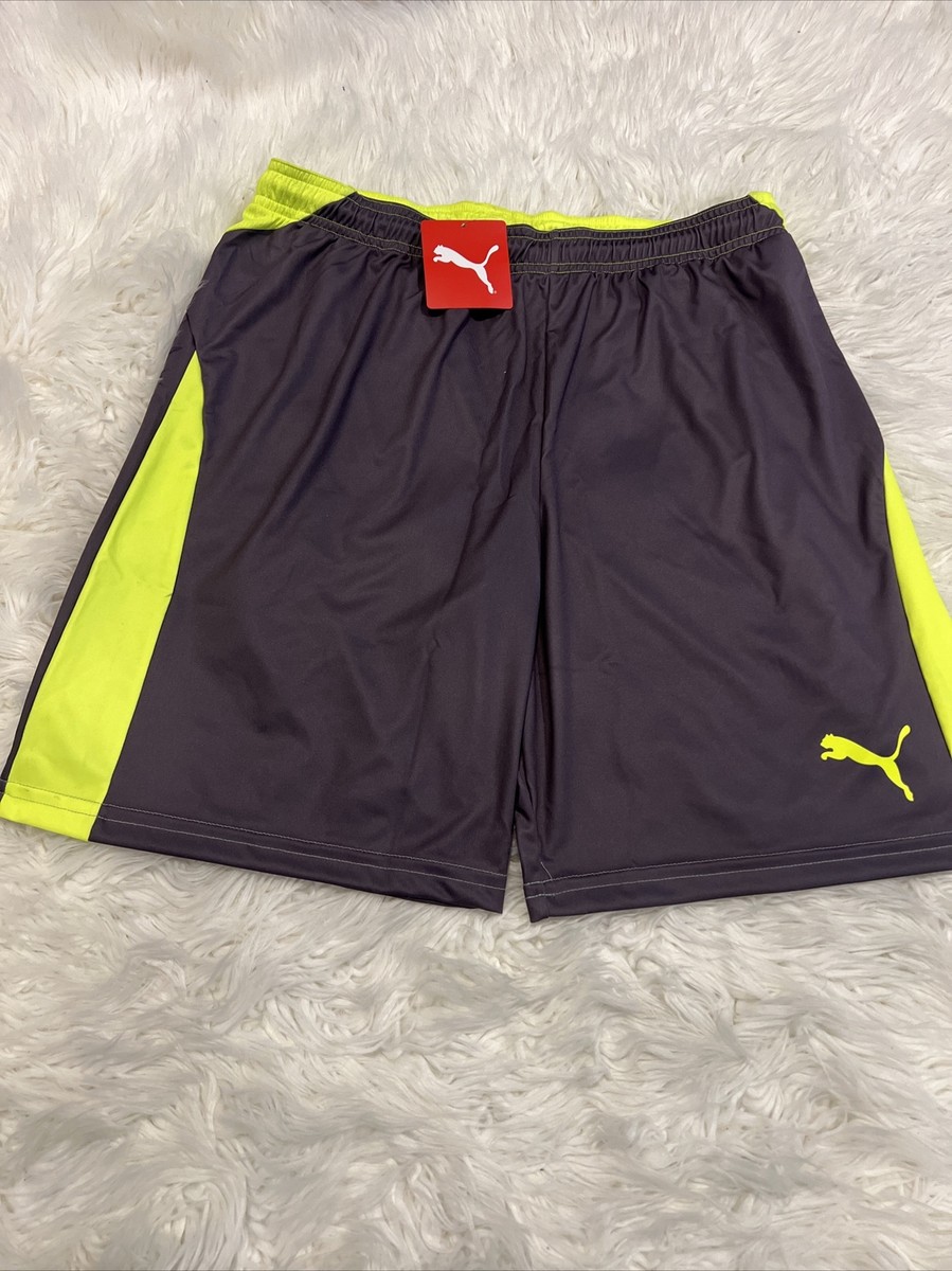 Puma Sz M KC Training Shorts Mens Steel Gray Fluo Yellow Athletic