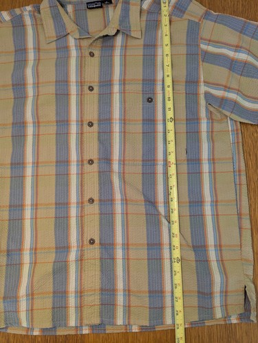 VTG Patagonia Button Up Short Sleeve M's Puckerware Ribbed 52996 Mens Size Large - Picture 9 of 18