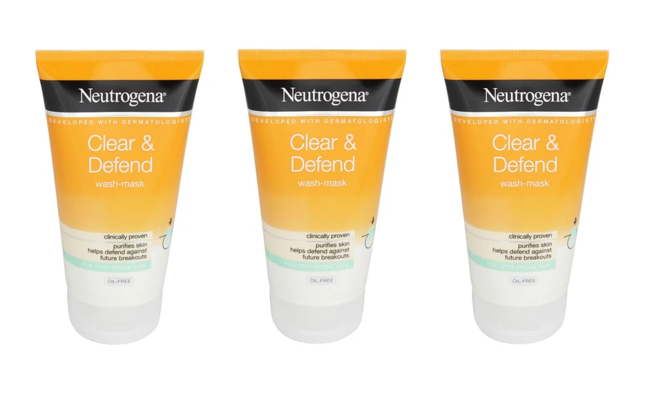 3 x Neutrogena Clear & Defend Wash-Mask 150ml