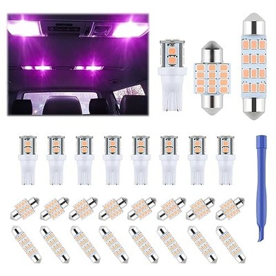 24 Pieces Dome Light LED Car Interior Bulb Kit Set 194 T10 DE3175 578 Purple